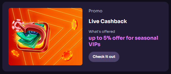 Live Cashback bis zu 5%